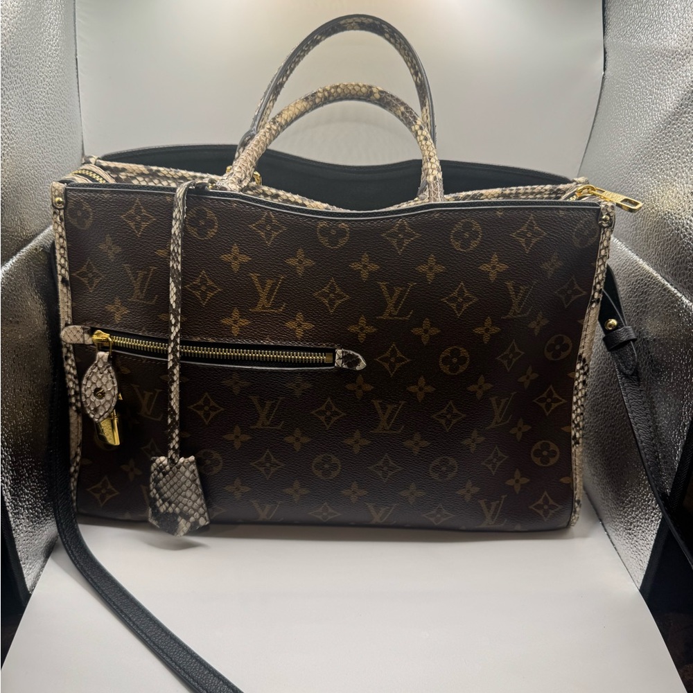 Louis Vuitton Popincourt NM Monogram Canvas and Python  Handbag MM size